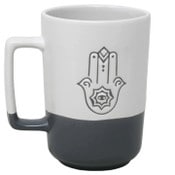 Wholesale - Debossed Hamsa Hand Tall Mug wSpeckled Contrast Bottom C/P 36, UPC: 195010112314